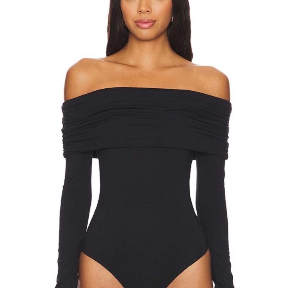 Elegant Black Off-Shoulder Bodysuit